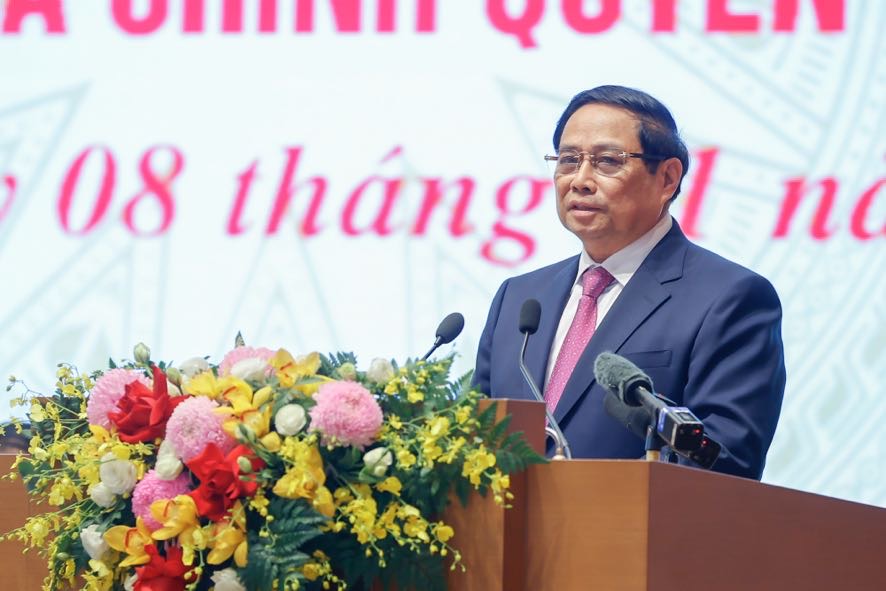 Prime Minister Pham Minh Chinh emphasized that the Government is committed to striving to successfully implement the 2025 plan. Photo: VGP/Nhat Bac