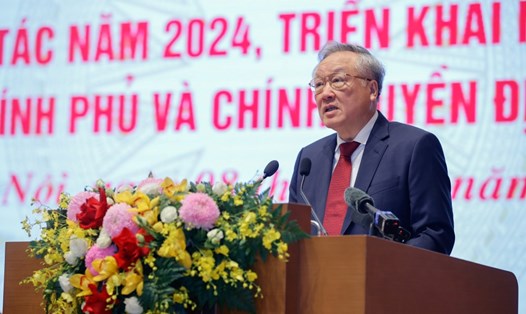 Phó Thủ tướng Thường trực Chính phủ Nguyễn Hòa Bình nhấn mạnh nhiệm vụ chuẩn bị và giới thiệu các nhân sự có chất lượng cho Ban Chấp hành Trung ương và cấp ủy các cấp. Ảnh: VGP