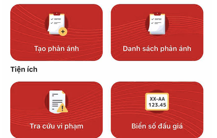 One of the channels where people can send feedback on individuals and organizations violating traffic safety order - VNeTraffic application. Photo: Ministry of Public Security