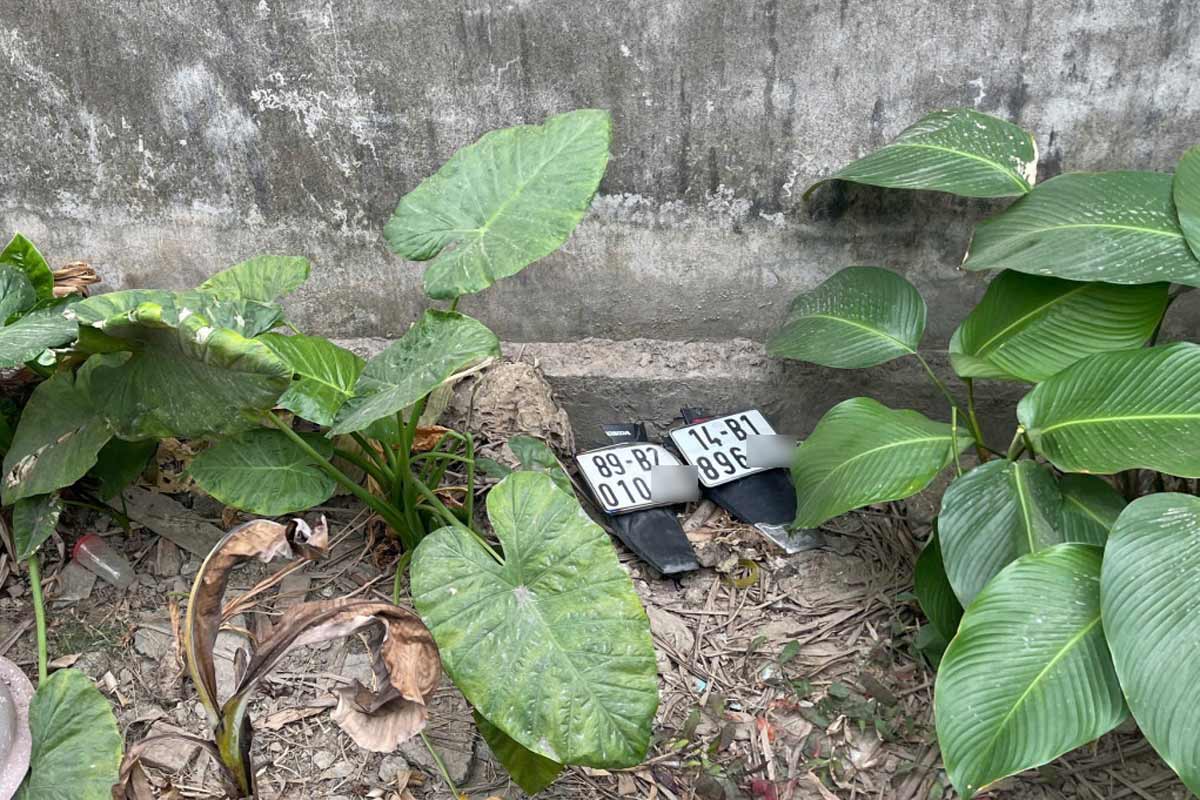 Các biển số xe các đối tượng cướp được dùng để quay video, đăng mạng xã hội như 1 chiến tích. Ảnh: Công an Uông Bí