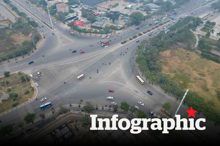 Sơ đồ vị trí 5 cầu vượt nhẹ tại 4 quận Hà Nội được đề xuất xây dựng
