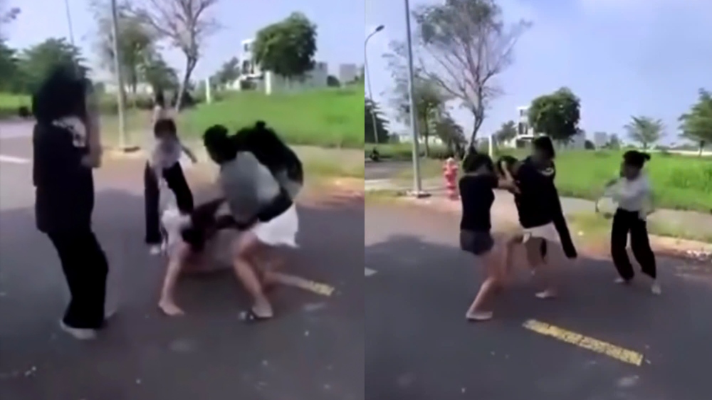 nu sinh lop 7 o huyen Can Giuoc bi nhom ban danh hoi dong, lot ao phai nhap vien.