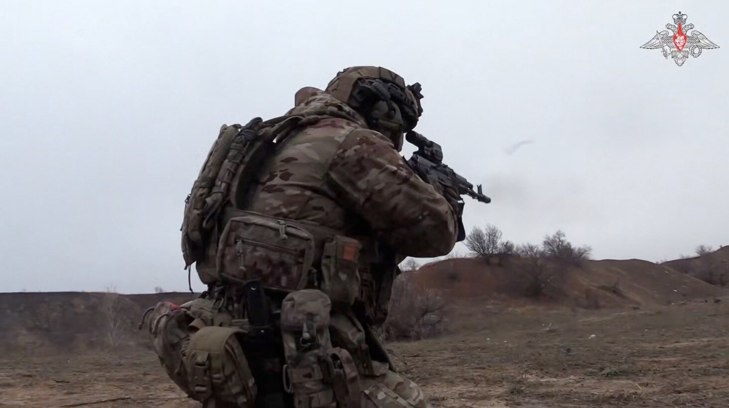 Russian soldiers practice with real guns. Photo: Russian Ministry of Defense