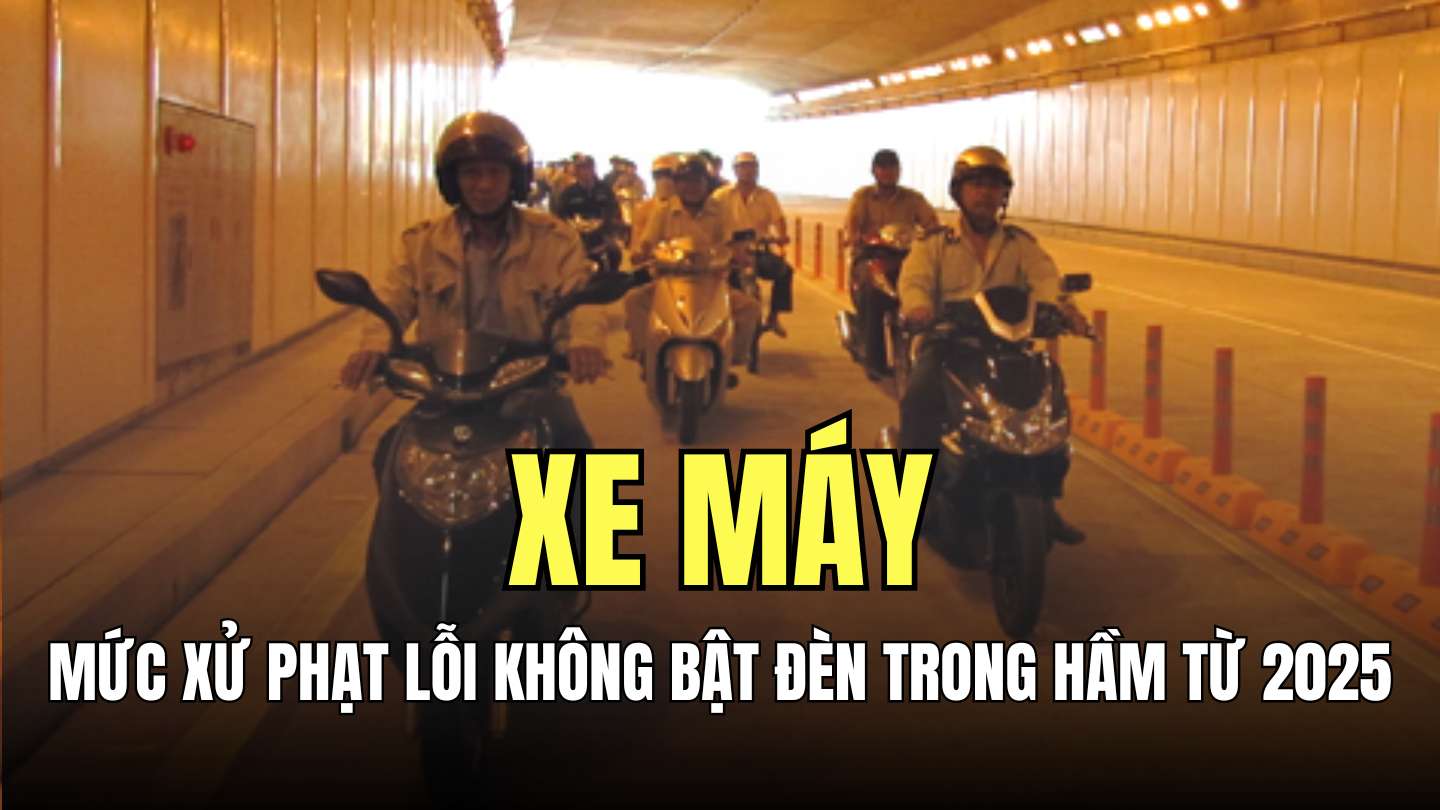 Không bật đèn xe máy trong hầm (gây tai nạn giao thông) bị phạt tiền từ 10.000.000 đồng đến 14.000.000 đồng và bị trừ điểm giấy phép lái xe 10 điểm. Đồ họa: Minh Thương