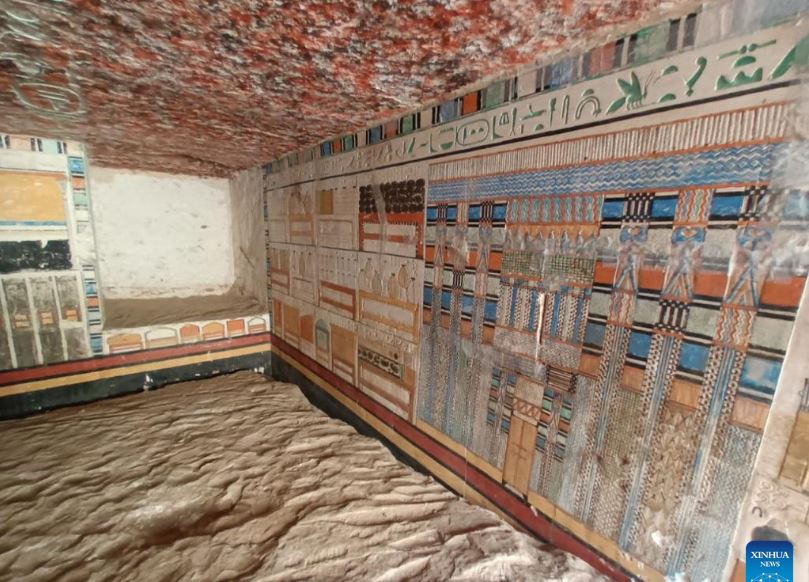 Inside an ancient tomb recently discovered in Egypt. Photo: Xinhua