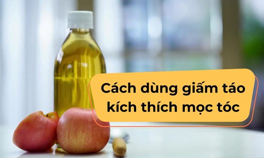 Giấm táo giúp kích thích mọc tóc. Đồ họa: Thanh Chân