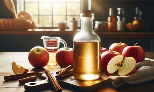 Giấm táo dù có thể giúp tăng cường sức khỏe đường ruột nhưng không phải là nguồn chính của các vi khuẩn có lợi. Ảnh - AI: Ngọc Thùy
