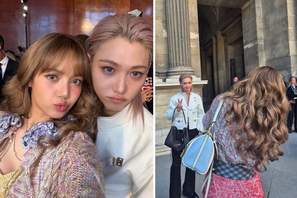 Lisa (Blackpink) and Felix (Stray Kids) interact closely. Photo: screenshot