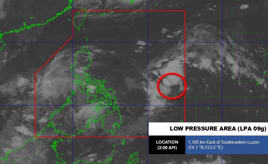 Vi tri tam ap thap hoi 2h ngay 1.10.2025. Anh: PAGASA