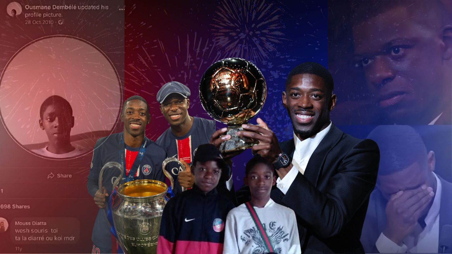 The football world is better aware of the friendship between Ousmane Dembele and Moustapha Diatta after the French international won the Ballon d'Or. Graphics: Le Vinh