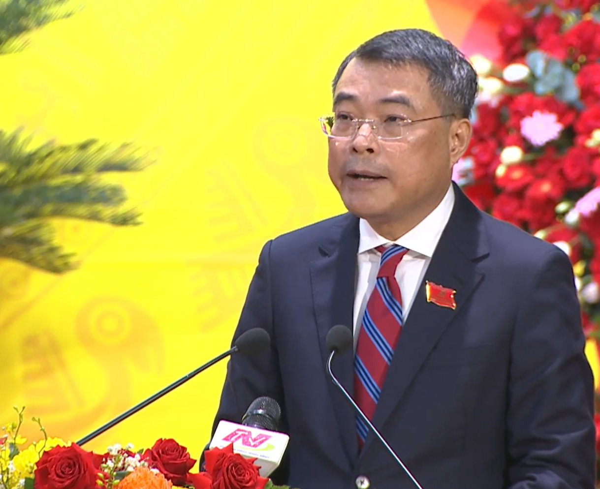 Ủy viên Bộ Chính trị, Bí thư Trung ương Đảng, Trưởng Ban Tổ chức Trung ương Lê Minh Hưng phát biểu chỉ đạo tại Đại hội đại biểu Đảng bộ tỉnh Ninh Bình lần thứ I, nhiệm kỳ 2025 - 2030. Ảnh: Nguyễn Trường