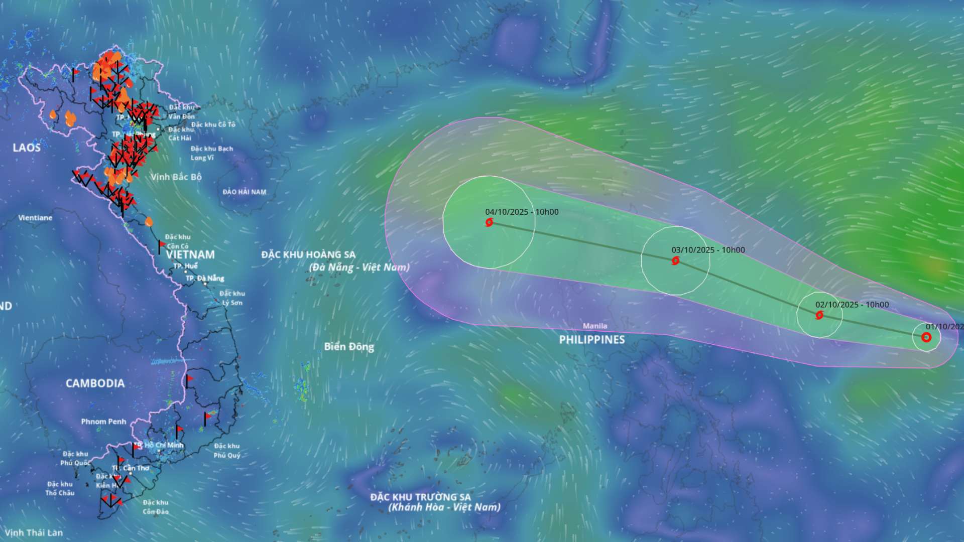The tropical depression near the East Sea may strengthen into a storm in the next 24 hours. Source: Vietnam Disaster Monitoring System