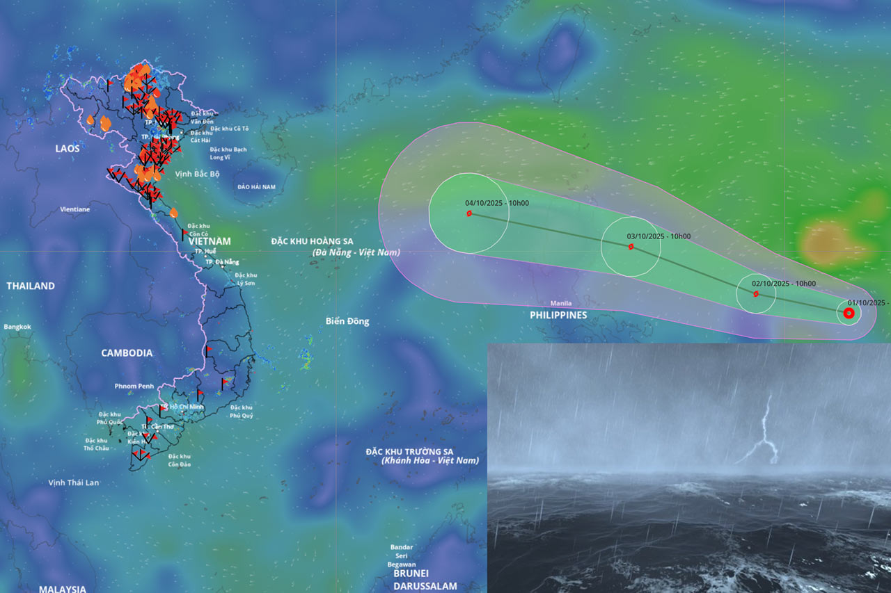 Apparition d'une depression tropicale pres de la mer de l'Est prevision du moment d'accueil de la tempete n° 11