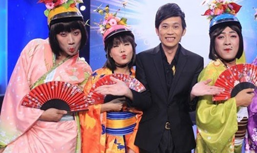 Hoài Linh, Việt Hương, Trấn Thành, Trường Giang trong một gameshow. Ảnh: Nhà sản xuất