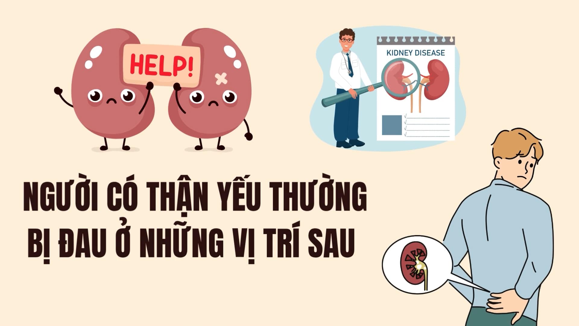 Familiar painful locations that can be a sign of impaired kidney function