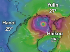 Du bao vi tri bao so 11 vao 19h ngay 5.10.2025. Anh: Windy