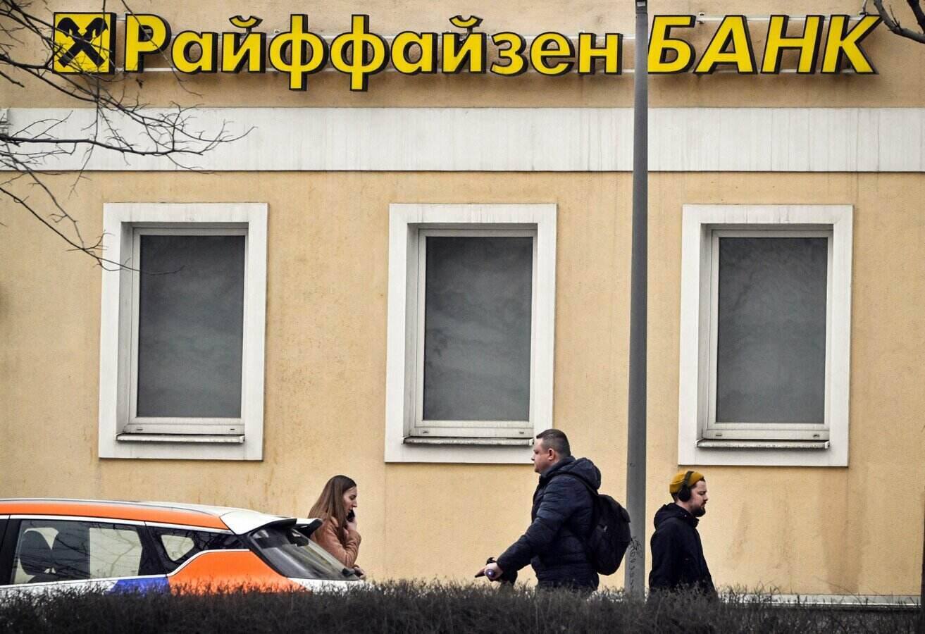러시아 모스크바에 있는 라이파이젠 은행 사무실. 사진: AFP