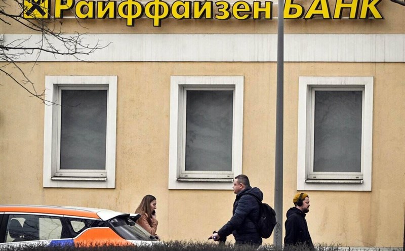 Raiffeisen Bank office in Moscow, Russia. Photo: AFP