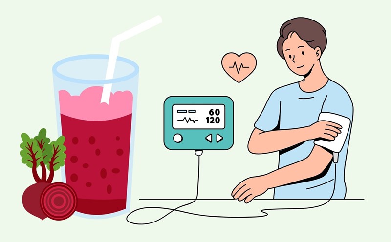 Drinking beetroot juice is said to help lower blood pressure. Graphics: Linh Dan