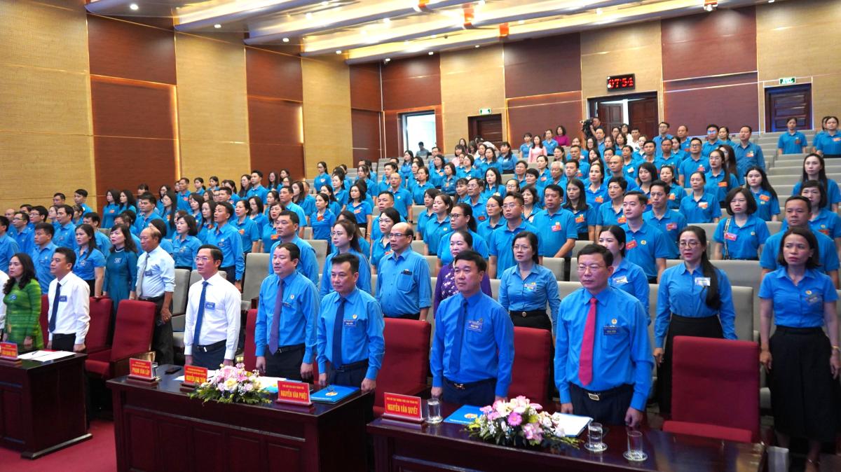 150 dai bieu du Dai hoi Cong doan phuong Gia Vien lan thu nhat. Ảnh: Mai Dung