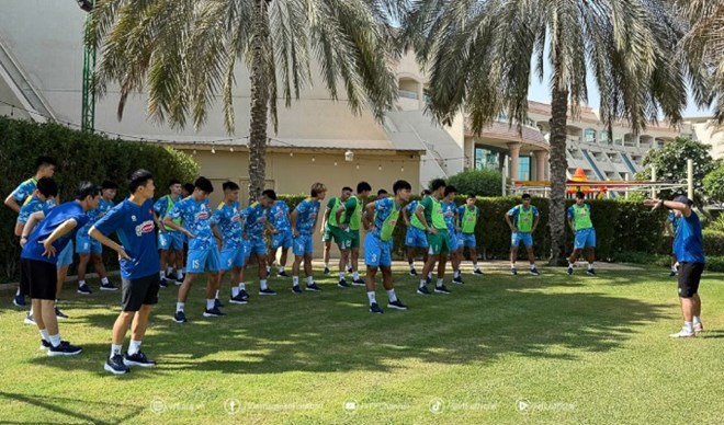 U23 Viet Nam con 1 tran giao huu gap U23 Qatar ngay 13.10. Anh: VFF
