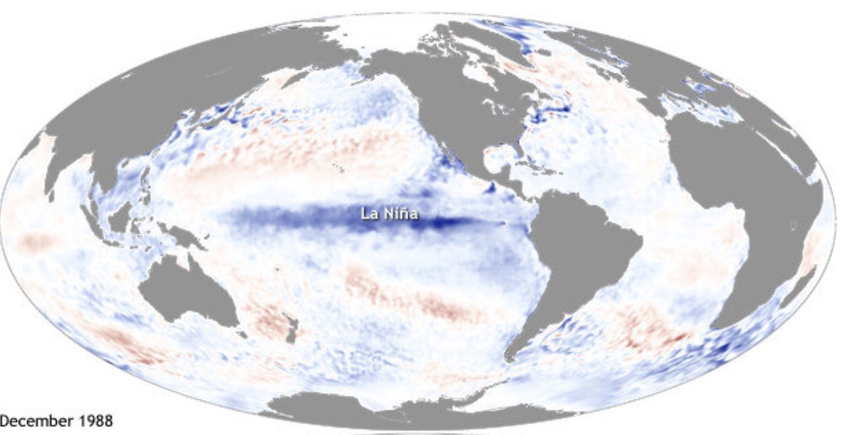 10월 9일부터 라니냐가 돌아왔습니다. 사진: NOAA