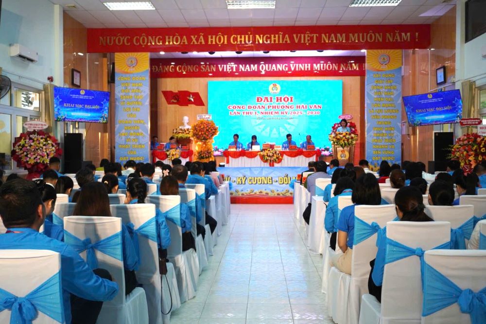 Cong doan phuong Hai Van (TP Da Nang) to chuc Dai hoi dai bieu lan thu I, nhiem ky 2025–2030. Anh: Tran Thi
