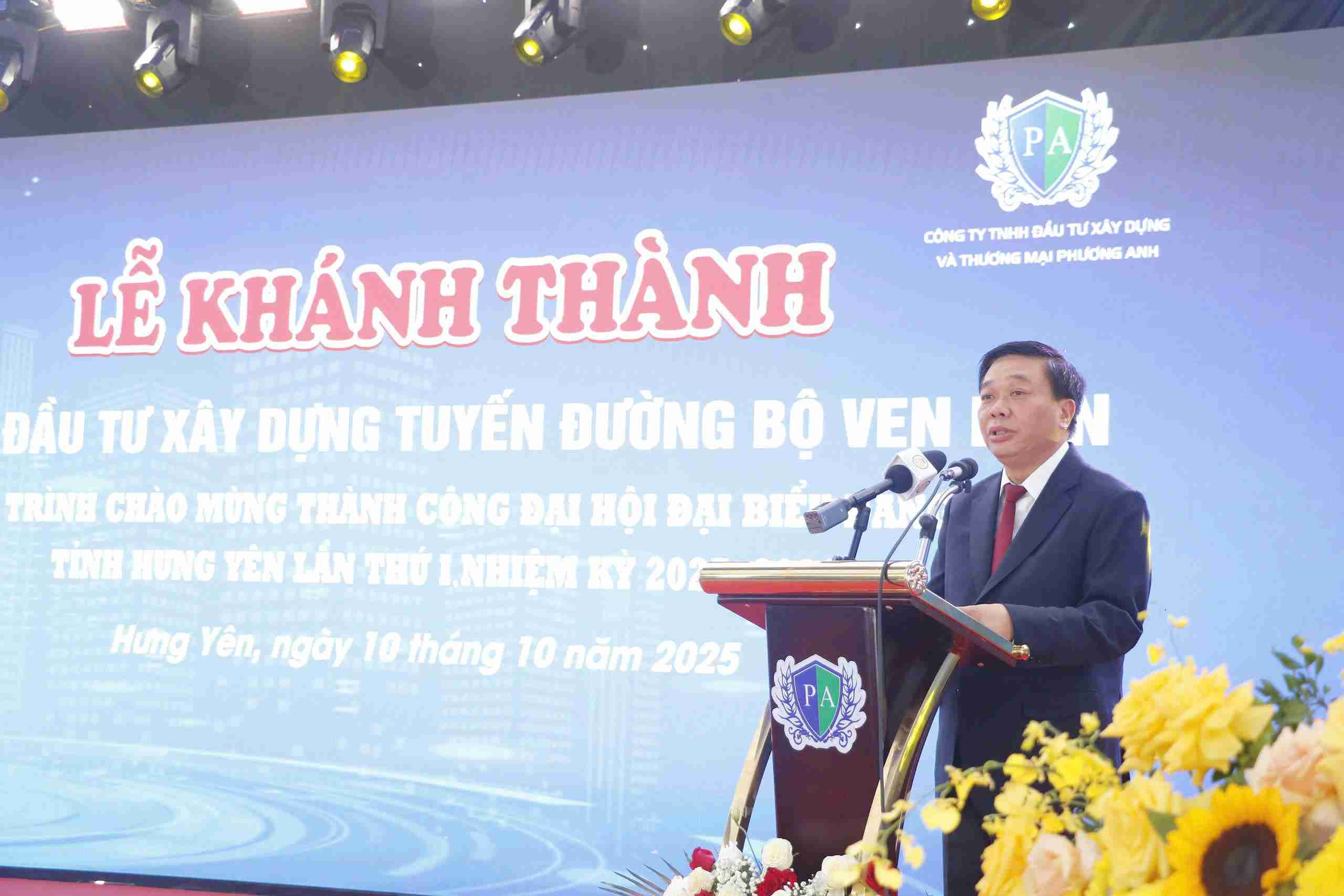 Ong Nguyen Quang Hung - Chu nhiem Uy ban Kiem tra Tinh uy Hung Yen phat bieu tai le khanh thanh. Anh: Phuong Lien