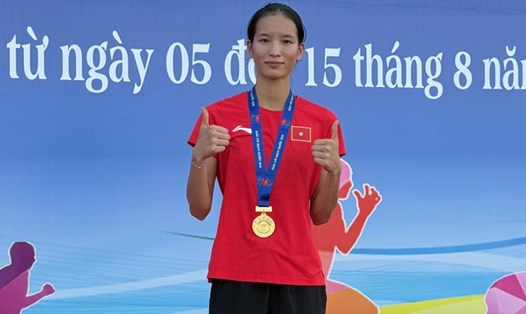 Vận động viên Dương Thị Thảo là gương mặt có chuyên môn tốt của điền kinh trẻ Việt Nam. Ảnh: Hoài Việt