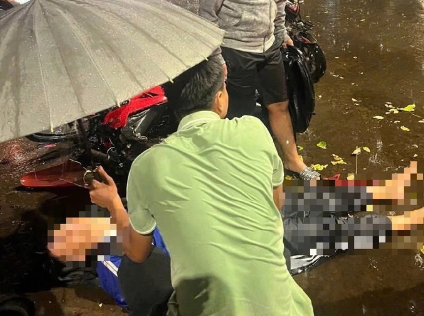 Dak Lak provincial authorities are searching for the car that caused the accident, seriously injuring T.V.T and then leaving the scene. Photo: Provided by the police