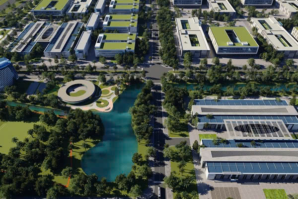 KCN so 01 duoc dinh huong phat trien theo 03 tru cot chinh: Xanh va ben vung, thong minh va hien dai, ket noi va cong sinh. Anh: GELEX