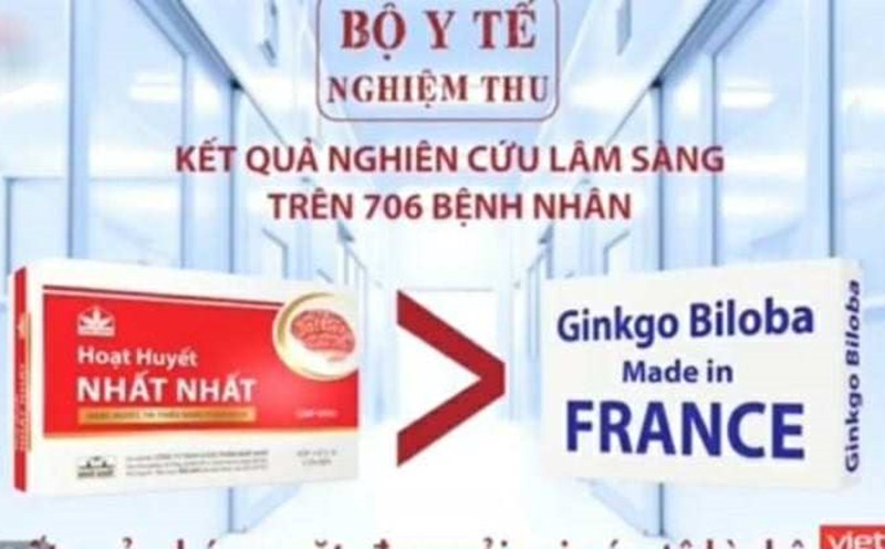 Comparison image in the advertisement of Nhat Nhat huyet Thong. Photo: taken from advertising video