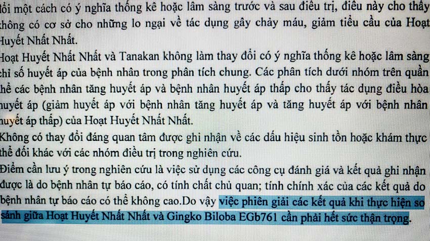 Ket luan cua bao cao nghien cuu lam sang tu Bo Y te nam 2018. Anh: Chup tu tai lieu