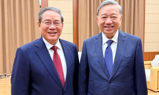 Tổng Bí thư Tô Lâm và Ủy viên Thường vụ Bộ Chính trị, Thủ tướng Quốc vụ viện Trung Quốc Lý Cường. Ảnh: TTXVN