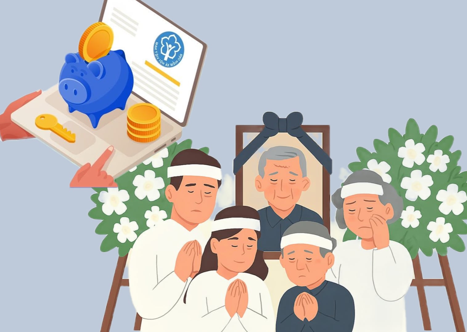 Instructions for monthly death benefits. Graphics: PHAGEUN