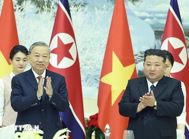 General Secretary To Lam and North Korean President Kim Jong Un. Photo: VNA