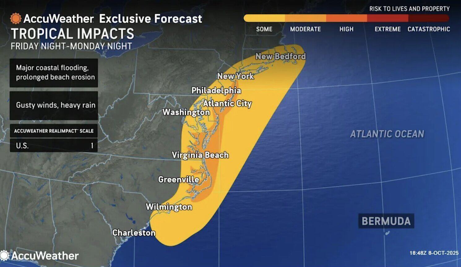 The storm is expected to have a potential impact on the Atlantic Coast this weekend. Photo: AccuWeather