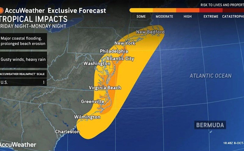 The storm is expected to have a potential impact on the Atlantic Coast this weekend. Photo: AccuWeather