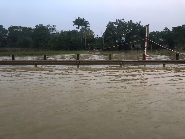 Situacion de inundaciones en la autopista Hanoi - Thai Nguyen. Foto: Departamento de Carreteras de Vietnam