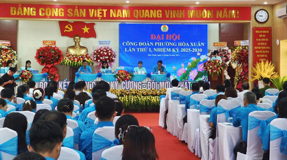 El Sindicato del barrio de Hoa Xuan ciudad de Da Nang organiza el Primer Congreso para el mandato 2025-2030. Foto: Tuong Minh