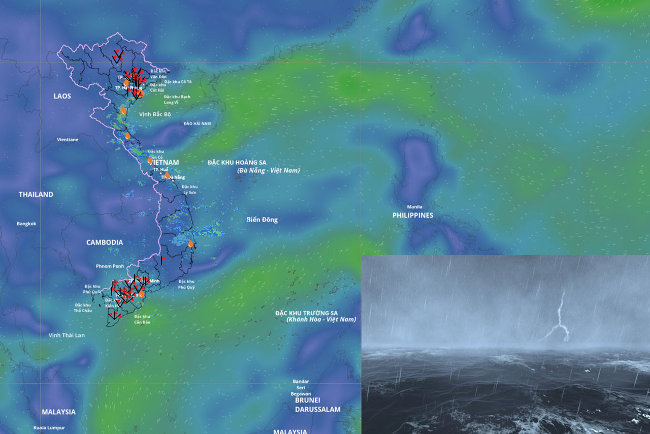 Forecast of areas affected by low pressure in the East Sea