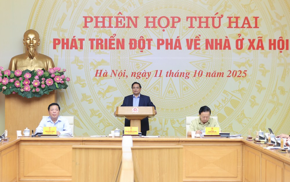 Thu tuong Chinh phu Pham Minh Chinh phat bieu ket luan phien hop. Anh: VGP