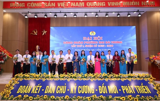 Hai Ba Trung Ward Trade Union held the 1st Congress, term 2025 - 2030. Photo: Ngoc Anh