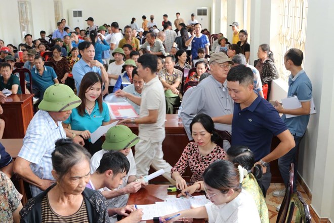 Phuong An Phong to chuc chi tra cho 148 ho dan. Ảnh: Cong TTDT Hai Phong 