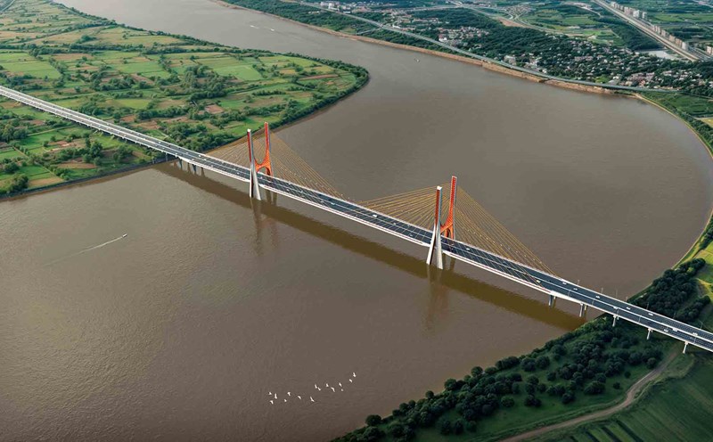 Vista del puente Ngoc Hoi sobre el rio Rojo que conecta Hanoi con Hung Yen. Foto: Unidad de diseño