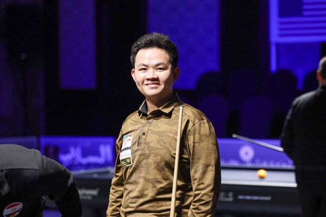 바오프엉빈 벨기에 앤트워프 브리지 3개 주의 당구 카롬 월드컵에서 인상적인 기량 선보여. 사진: UMB