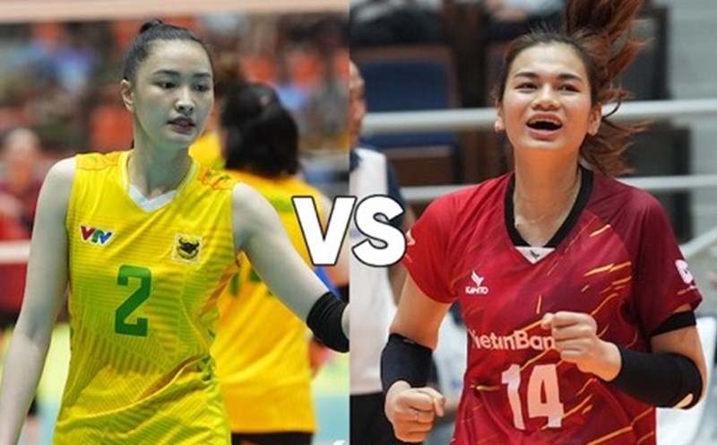 VTV Binh Dien Long An will meet Vietinbank in the semi-final match of the women's event of the 2025 National Volleyball Championship. Photo: VFV