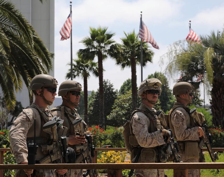 US Marines on duty in Los Angeles, California, June 13, 2025. Photo: Xinhua