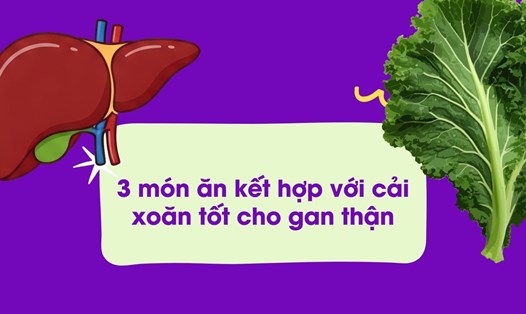 Cải xoăn giàu chất xơ, vitamin K, A, C... tốt cho gan thận. Ảnh đồ hoạ: Hương Sơn