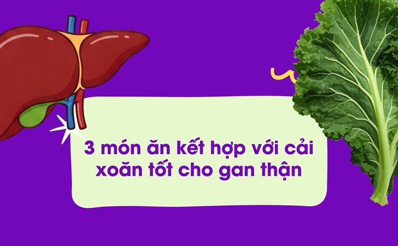 Kale is rich in fiber, vitamins K, A, C... good for the liver and kidneys. Graphic photo: Huong Son